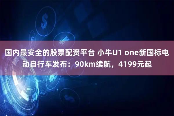 国内最安全的股票配资平台 小牛U1 one新国标电动自行车发布：90km续航，4199元起